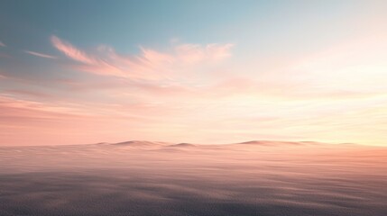 Obraz premium Serene Sunset over Sandy Plains: A Breathtaking Desert Vista