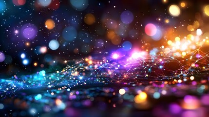 Fototapeta premium abstract colorful network lights background - abstract backgrounds