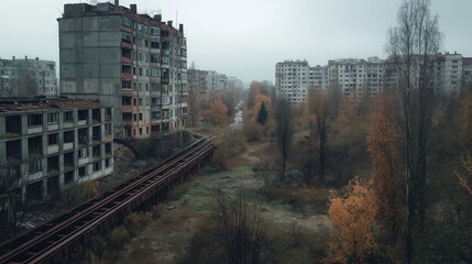 Fototapeta premium abandon place theme for apocalypse wallpaper