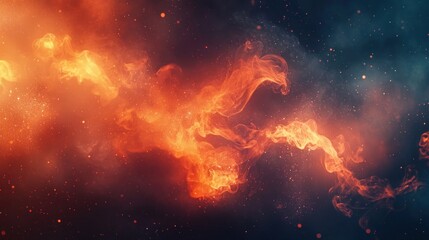 Fiery Nebula: Cosmic Dance of Inferno