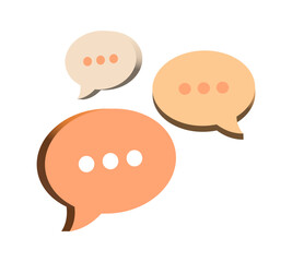 3d chat icon speech bubble symbol Chat message icons - talk message Bubble chat speech text box icon , social media communication background concept. vector illustration