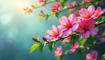 Fototapeta premium clusters of colorful blooms swaying gently in breeze, green grass, natural beauty