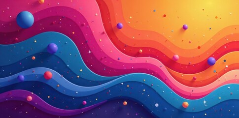 Colorful abstract background with swirly shapes and bold lines , bold, colorful