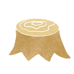 スタンプ風の切り株のイラスト