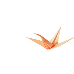 Obraz premium Graceful origami crane transparent background artistic image minimalist design studio lighting