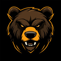  Bear mascot logo, Esports gaming emblem of different variations of Bear, Sports Team emblem, Bear logo collection, Animal Logo set for team, Bear face or bear head logo, tshirt print design