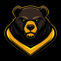  Bear mascot logo, Esports gaming emblem of different variations of Bear, Sports Team emblem, Bear logo collection, Animal Logo set for team, Bear face or bear head logo, tshirt print design