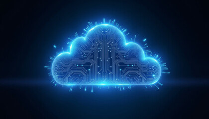 Obraz premium Futuristic Cloud Computing Digital Concept