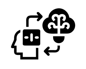 Artificial Intelligence and Cloud Connectivity Concept Icon