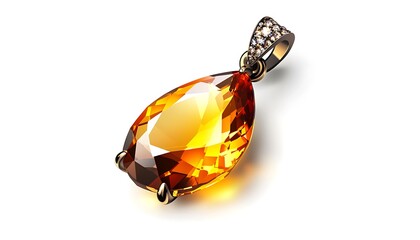 Stunning vector illustration of a gemstone pendant, isolated on a bright white background, professional lighting, vivid colors,