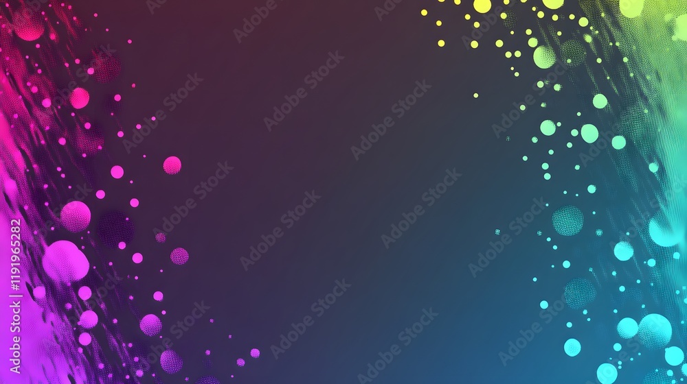 Poster abstract background with colorful dots and gradient