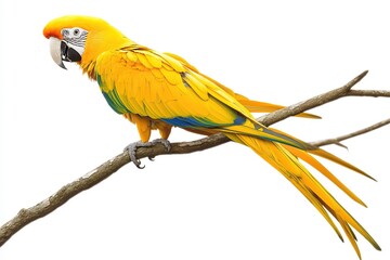 Obraz premium Beautiful colorful parrot isolated on a white background.