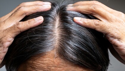 Fototapeta premium 頭皮を気にしている男性