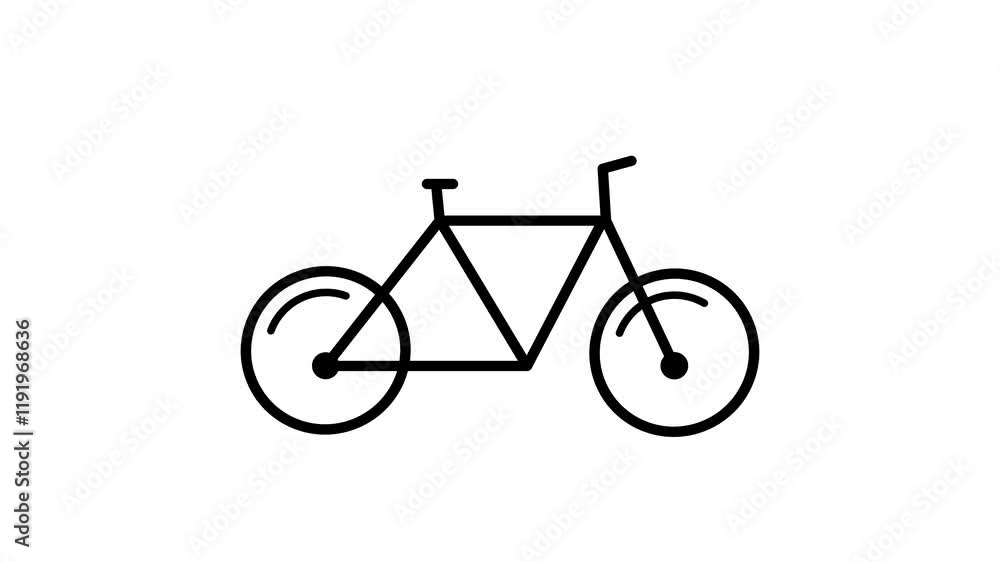 Poster bicycle animated icon. animated icon related to transportation. suitable for user interface, provide