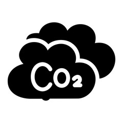co2 cloud Solid icon