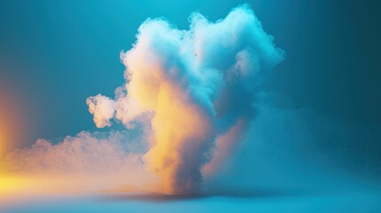 Naklejka premium Abstract Cloud Formation: A Symphony of Blue and Gold Hues