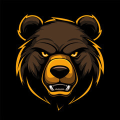  Bear mascot logo, Esports gaming emblem of different variations of Bear, Sports Team emblem, Bear logo collection, Animal Logo set for team, Bear face or bear head logo, tshirt print design