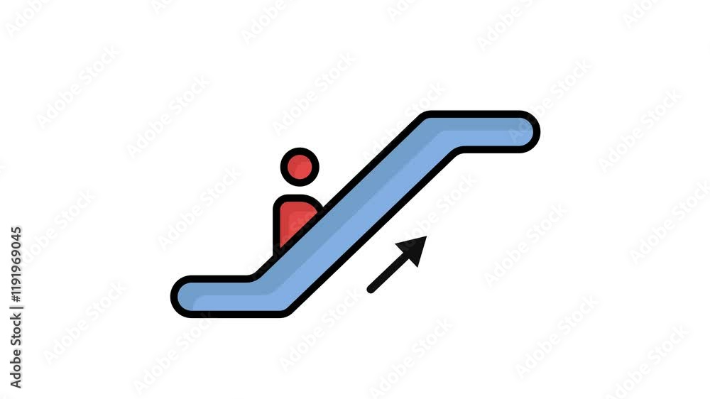 Poster escalator animated icon. animated icon related to public navigation. suitable for user interface, pr