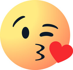 kissing emoticon with red heart . blowing a kiss face emoji