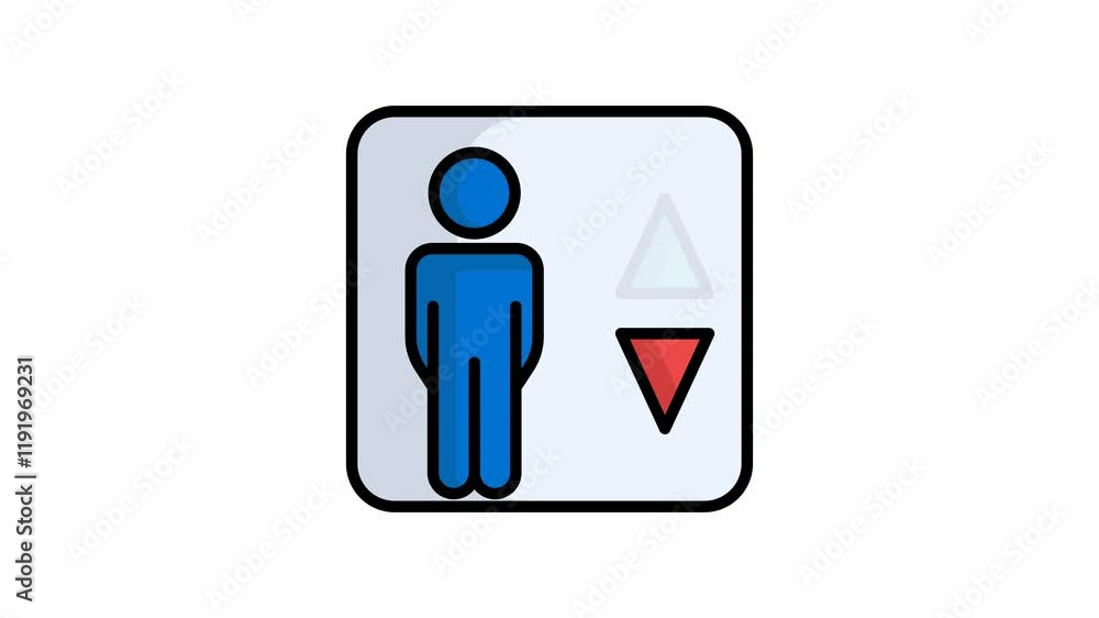 Poster elevator animated icon. animated icon related to public navigation. suitable for user interface, pro