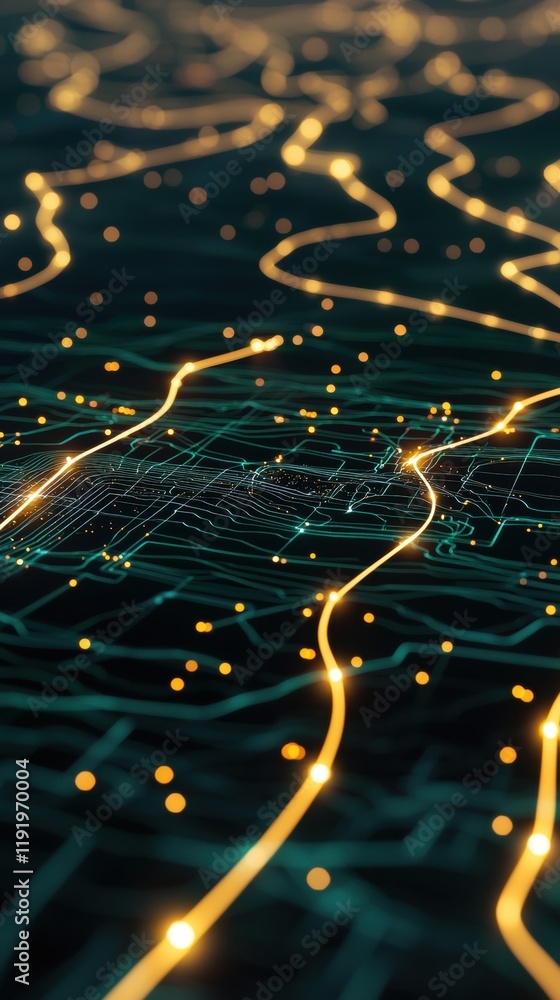 Poster visualizing customer transactions in a dynamic digital hub environment