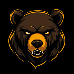  Bear mascot logo, Esports gaming emblem of different variations of Bear, Sports Team emblem, Bear logo collection, Animal Logo set for team, Bear face or bear head logo, tshirt print design