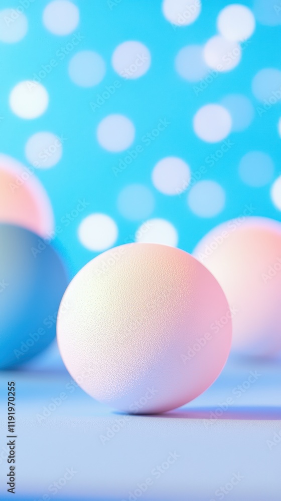 Poster abstract background with soft colored balls and blurred bokeh effect
