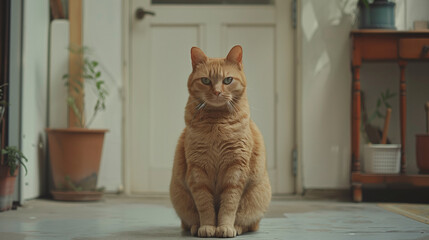  close up of a pretty smile cat relax