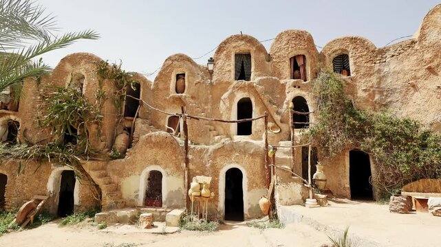 Restored ghorfas of Fortified Ksar of Medenine in Berber settlement, Tataouine, Tunisia