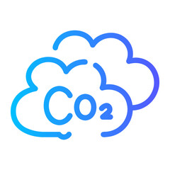co2 cloud Line Gradient Icon