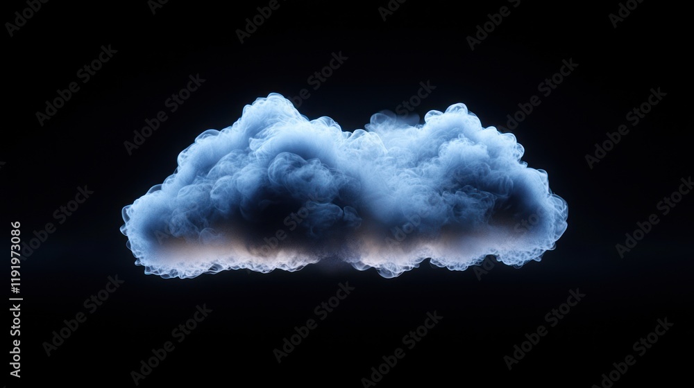 Aufkleber abstract cloud formation: a digital rendering of a single cloud in a dark setting