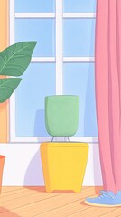 Pastel Room Decor Bright Sunny Light. AI Generated