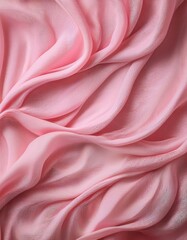Obraz premium Soft pink silk fabric in elegant waves.