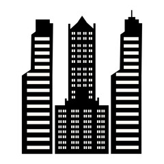 Obraz premium Silhouette of Cityscape Skyline. Isolated on White Background