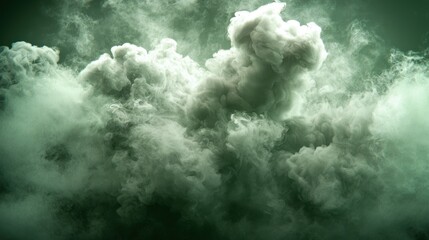 Fototapeta premium Ethereal Green Smoke Clouds: An Abstract Masterpiece