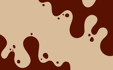 Coffee or chocolate liquid texture. Cocoa splash vector background. Abstract liquid brown waves illustration.