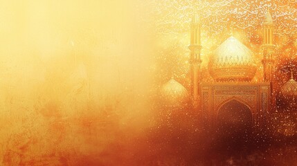 Golden Mosque Festive Background