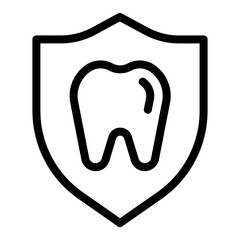 Teeth Protection icon vector, line style illustration.