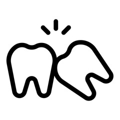 Wisdom Tooth icon vector, line style illustration.