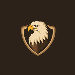 Abstract eagle or hawk head isolated. Template for design mascot, label, badge, emblem or other branding. Vector illustration.