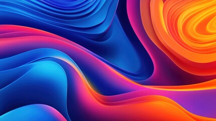 Fototapeta premium Abstract vibrant blue pink and orange wave pattern