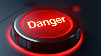 Red danger button illuminated. AI.