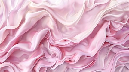 Fototapeta premium Soft, flowing pink fabric with delicate folds and textures, creating a serene aesthetic.