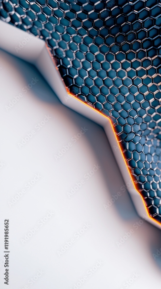 Poster abstract hexagon pattern background modern tech design 3d render geometric shapes illu