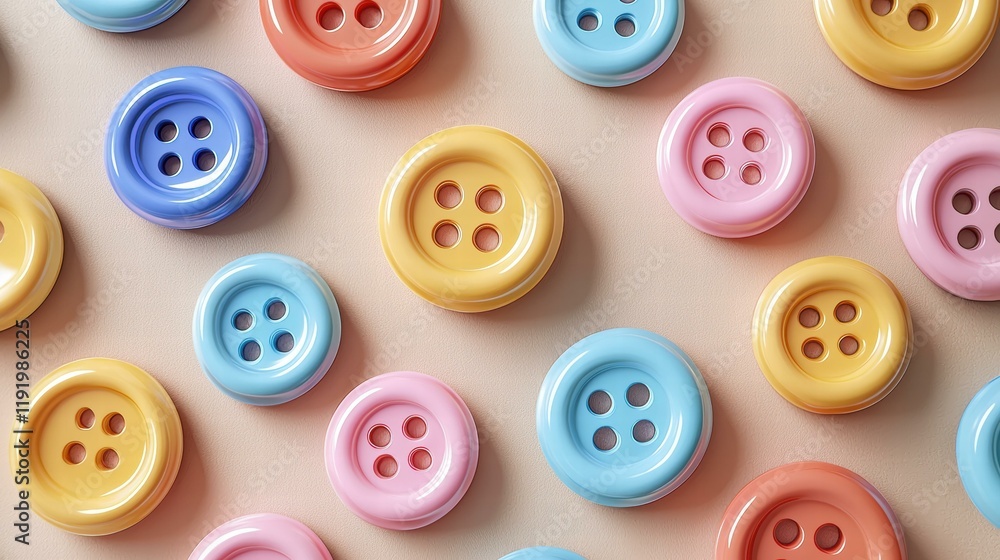 Poster colorful buttons arranged in a pattern. ai.