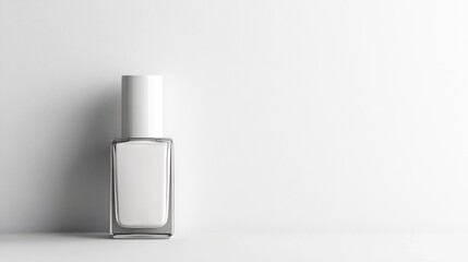 White nail polish bottle on white background. Perfect for beauty, cosmetic, or branding designs.