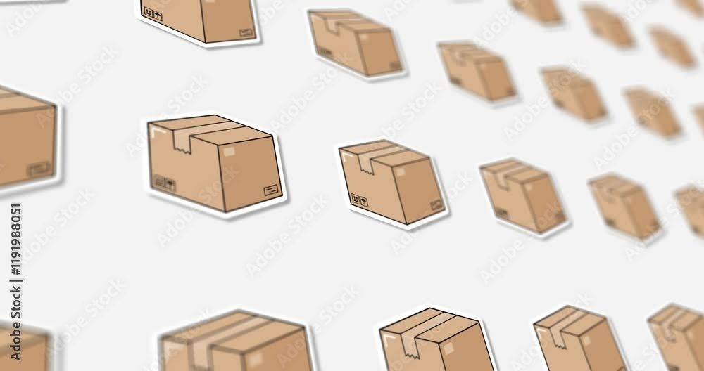 Poster box design animation with horizontal movement