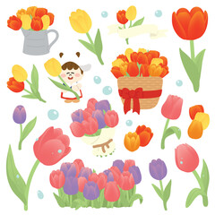 튤립 디자인 소스