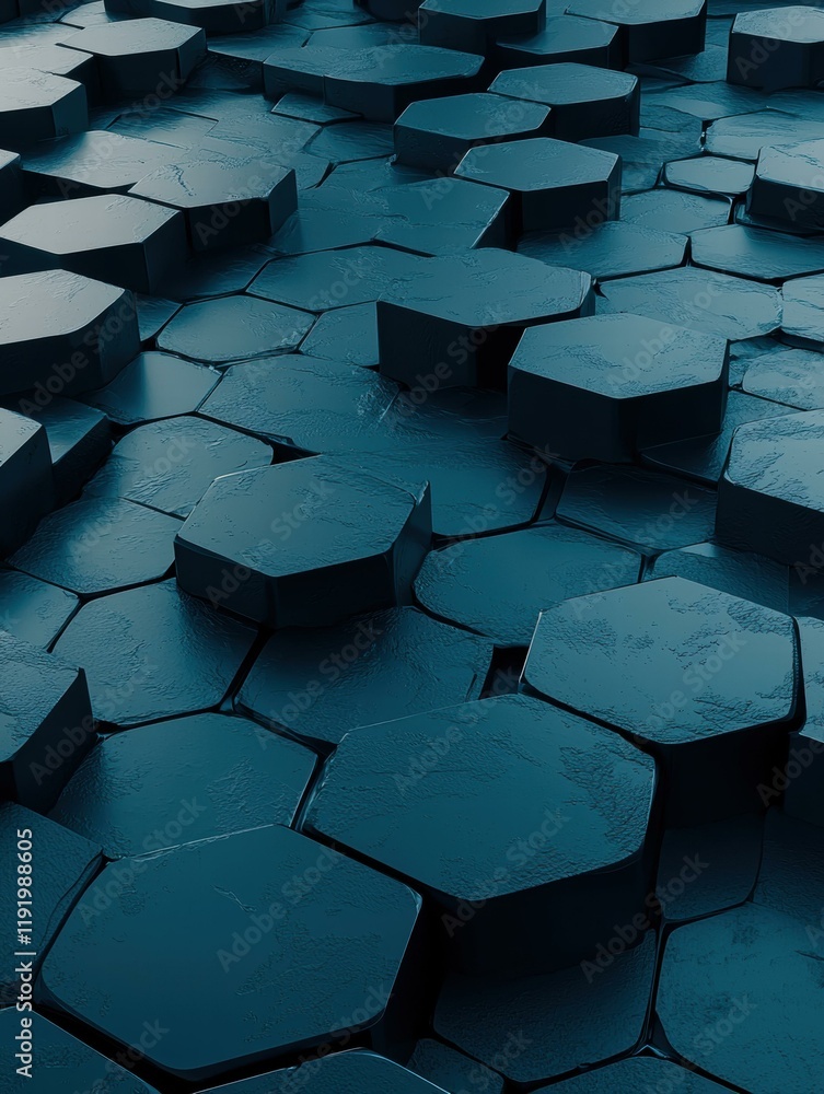 Poster abstract hexagonal pattern. ai.