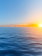 Fototapeta premium Serene ocean sunset golden hour tranquil blue waters. AI Generated